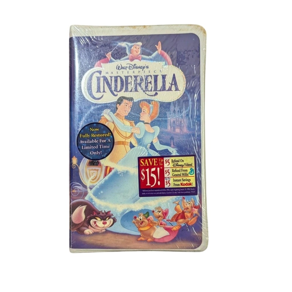 Walt Disney's Cinderella VHS ‎ Sealed 1995 Clamshell Case